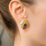 VINTAGE ✦ 18k Sapphire & Diamond Clips