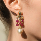 VINTAGE ✦ 18k Ruby, Diamond, & Pearl Clips