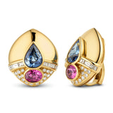 VINTAGE ✦ 18k Sapphire & Diamond Clips